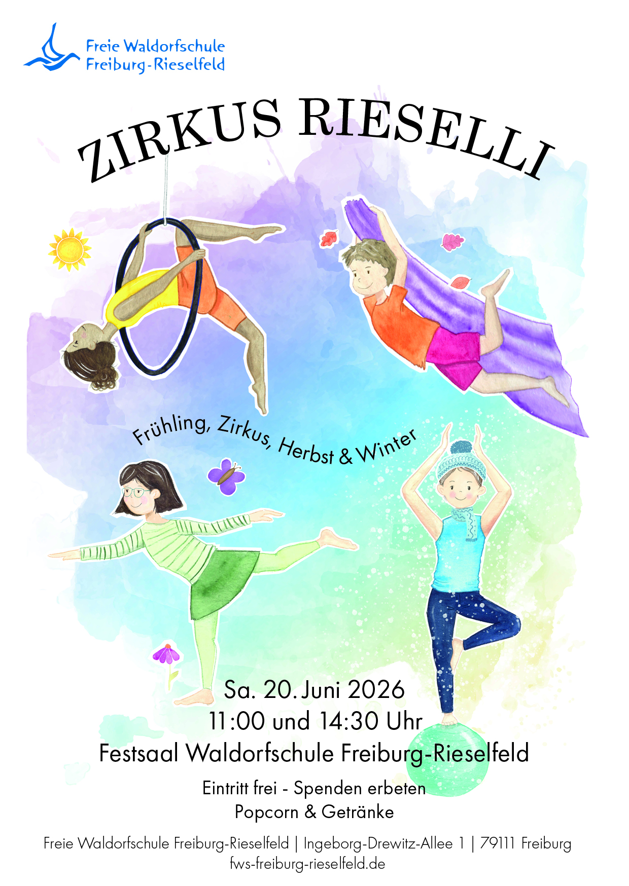 Einladung des Zirkus Rieselli zur Aufführung am 20. Juni 2026