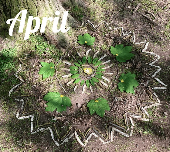 Mandala aus Blättern