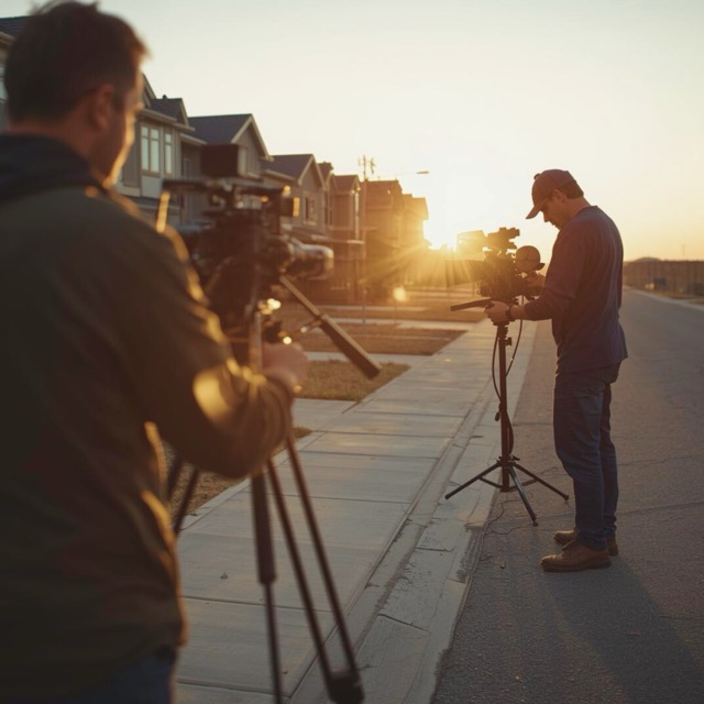 Menschen die einen Film drehen
