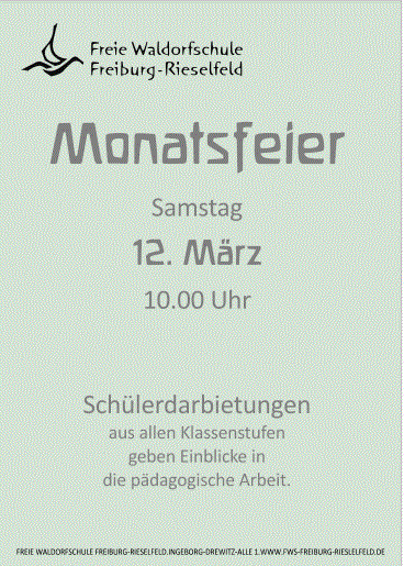 Monatsfeier März 2016