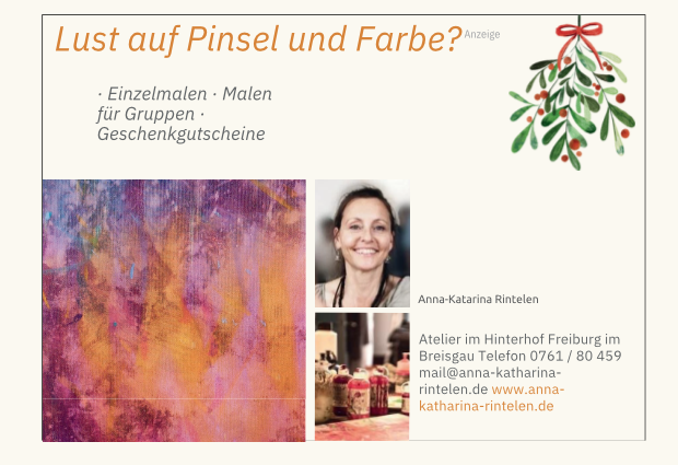 Anzeige mit Anna-Katharina-Rintelen