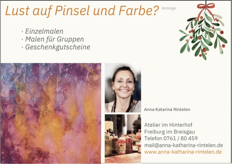 Anzeige mit Anna-Katharina-Rintelen