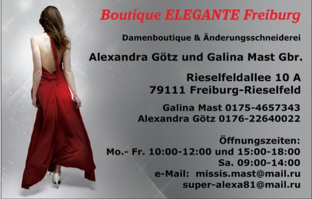 boutique elegante änderungsschneiderei rieselfeld