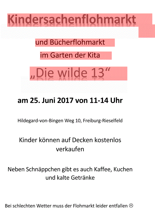 Flohmarkt Wilde 13 Rieselfeld 2017