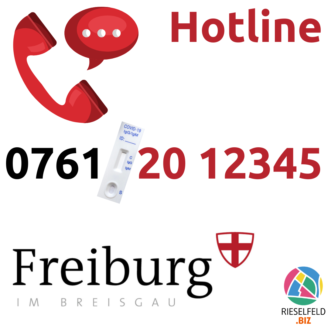 Hotline Schnelltestzentren: 0761 2012345