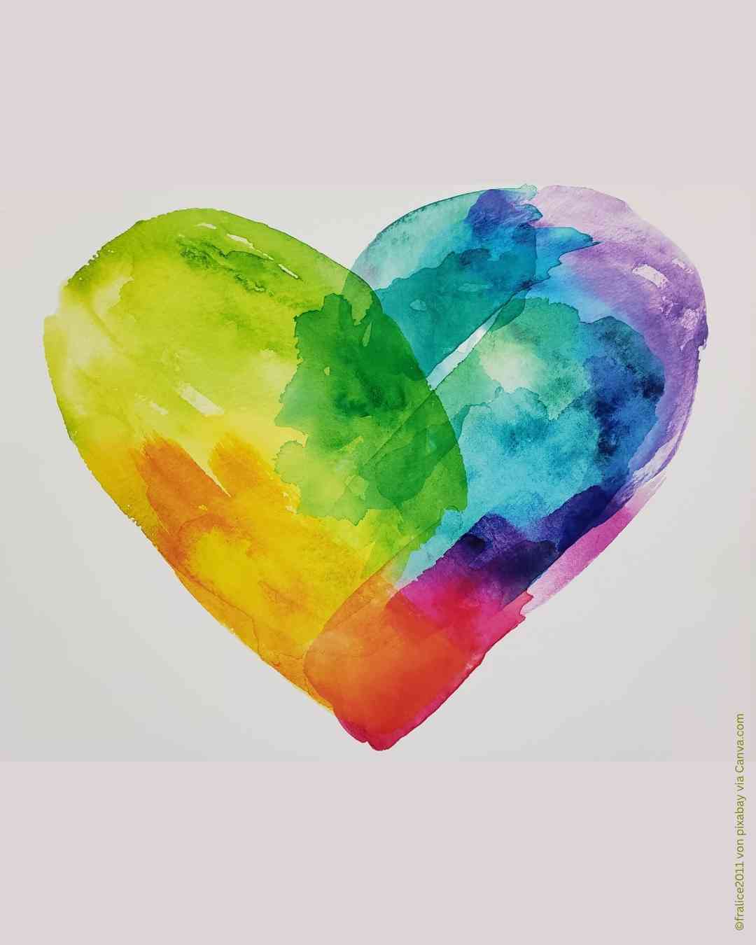 bunte Aquarellzeichung: Herz