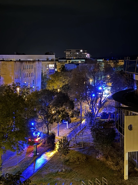 Polizeifahrzeuge in der Willy-Brandt-Allee
