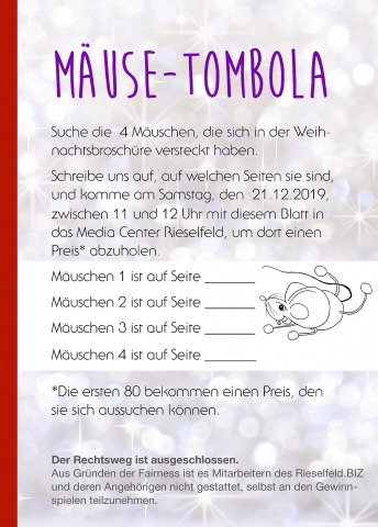 BIZ Weihnachtsbroschuere 2019 Mäusetombola