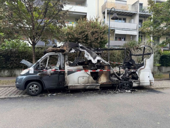 Verbranntes Wohnmobil
